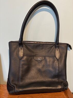 Lodis Black Pebbled Leather Tote
